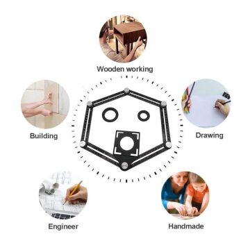 Titi 3302 Çok Fonk. Alüm.Delik Ayar. Şablon Cetvel