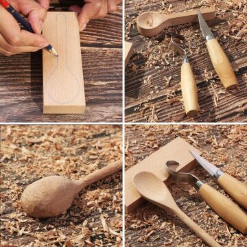 Titi 1161 Ahşap Kaşık Kuksa Oyma Bıçağı Seti 2 Parça