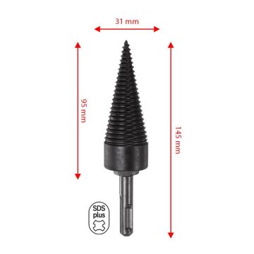 5038 Ahşap Şöminelik Odun Kütük Ayırma Yarma Matkap Ucu 31 mm