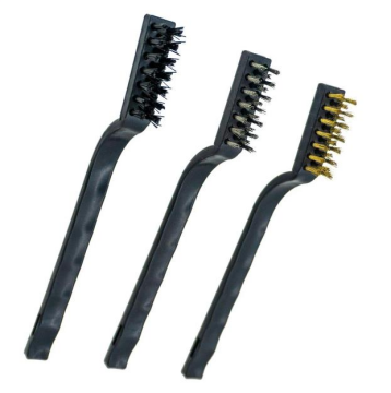 5487 Plastik Saplı Mini Tel Fırça Seti 3 Parça