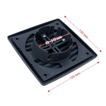 6461 Kare Baca Kapağı Duvar Menfezi Ayarlı (Füme)