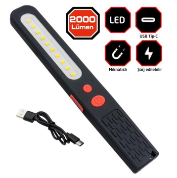 Rox Şarjlı Çok Amaçlı Çalışma Feneri  2000 Lümen