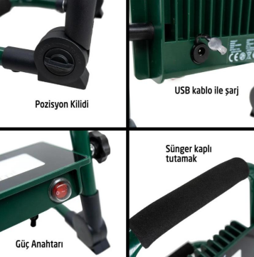 Rox Şarjlı Genel Amaçlı Çalışma Feneri 700 Lümen