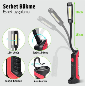 Rox Şarjlı Çok Amaçlı  Katlanır Çalışma Feneri  50