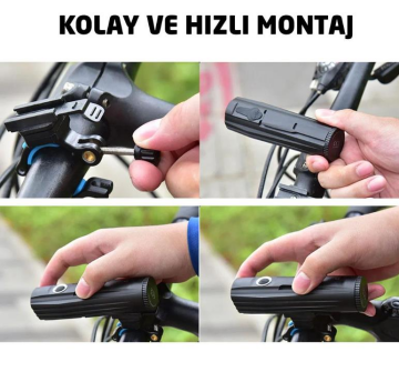 Rox Şarjlı Led Bisiklet Feneri 1300 Lümen