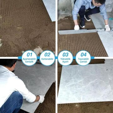 Rox 0167 Su Terazili Taraklı Ayarlı Fayans Tesviye Mastarı 153 cm