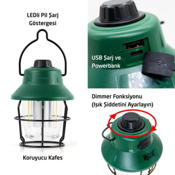 Rox Şarjlı Kamp Feneri 220 Lümen