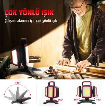 Rox Şarjlı Açılı Ayarlı Çalışma Feneri 2000 Lümen