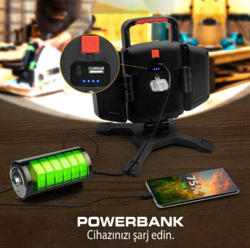 Rox Şarjlı Açılı Ayarlı Çalışma Feneri 2000 Lümen