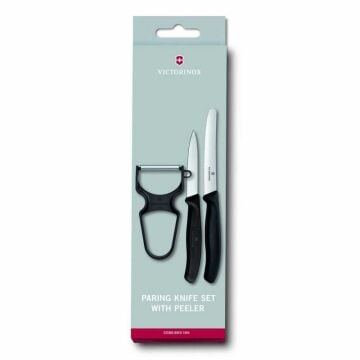 VICTORINOX 6.7113.35 Soyma Bıçağı Seti, 3 Parça Siyah