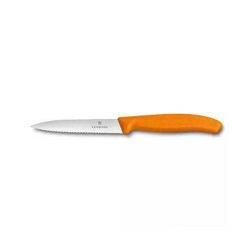 VICTORINOX 6.7736.L9 10cm Turuncu Tırtıklı Soyma Bıçağı