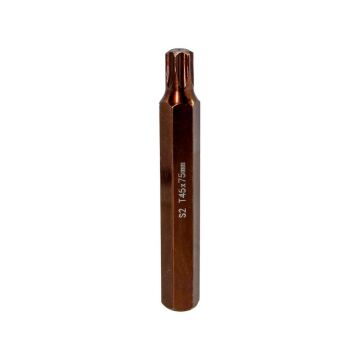 6568 Uzun Torx Bits Uç T45x75 mm (10 mm Saplı)