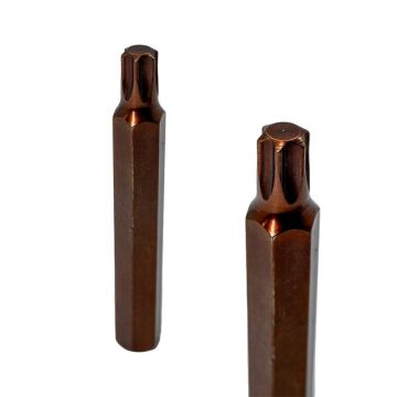 6568 Uzun Torx Bits Uç T45x75 mm (10 mm Saplı)