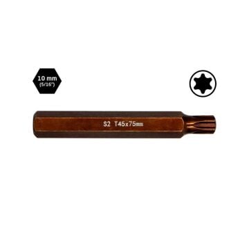 6568 Uzun Torx Bits Uç T45x75 mm (10 mm Saplı)