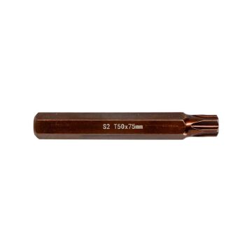 6569 Uzun Torx Bits Uç T50x75 mm (10 mm Saplı)