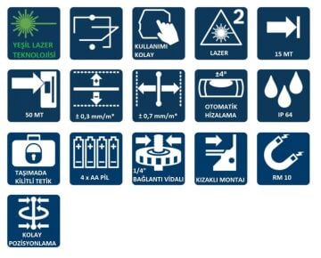 BOSCH GCL 2-50 G Yeşil Lazer Terazi (RM10+DK10 aparatlı)