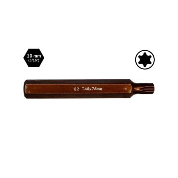 6567 Uzun Torx Bits Uç T40x75 mm (10 mm Saplı)