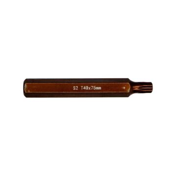 6567 Uzun Torx Bits Uç T40x75 mm (10 mm Saplı)