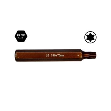 6567 Uzun Torx Bits Uç T40x75 mm (10 mm Saplı)