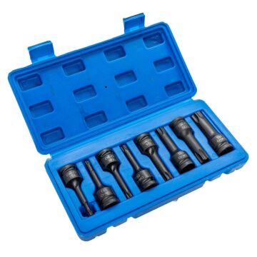 NEXON 6018 Havalı Lokmalı Altı Köşe Torx Alyan Takım 1/2'' Uzun 8 Parça