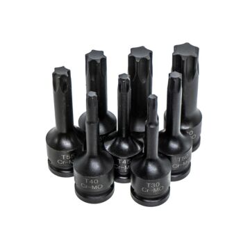 NEXON 6018 Havalı Lokmalı Altı Köşe Torx Alyan Takım 1/2'' Uzun 8 Parça