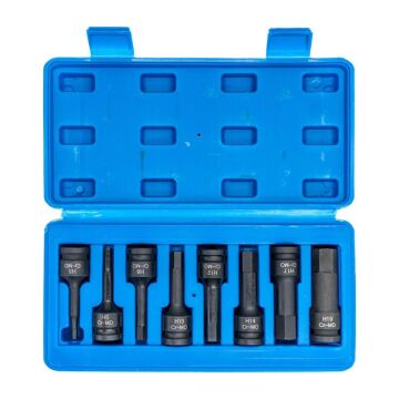 NEXON 6085 Havalı Altı Köşe Lokmalı Alyan Takım 1/2'' Uzun 8 Parça