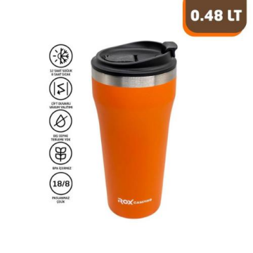 Rox Camping 0192 Kahve Termosu 0.48 Lt - Turuncu