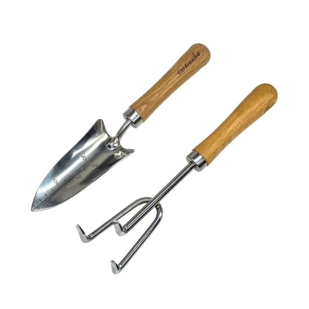 Gardenwind Natural P602002 Paslanmaz 2li Bahçe Seti Dar Kürek ve Tırmık