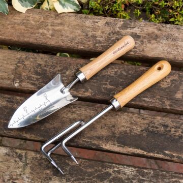 Gardenwind Natural P602002 Paslanmaz 2li Bahçe Seti Dar Kürek ve Tırmık