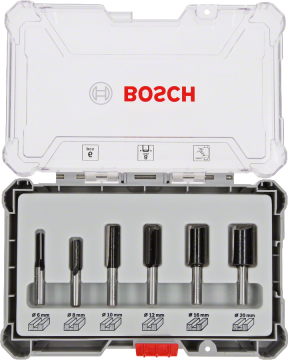 BOSCH 8 mm Saplı Profesyonel Ahşap Freze Bıçak Seti 6 Parça (2607017466)