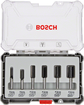 BOSCH 8 mm Saplı Profesyonel Ahşap Freze Bıçak Seti 6 Parça (2607017466)