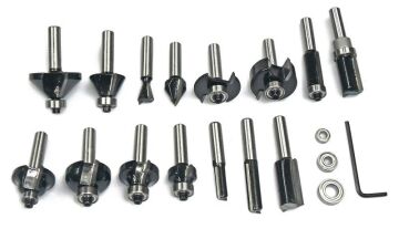 BOSCH 8 mm Saplı Profesyonel Ahşap Freze Bıçak Seti 15 Parça (2607017472)