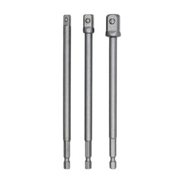 6534 Uzun Bits Saplı Lokma Adaptör Seti 150 mm (1/4'' - 3/8'' - 1/2'')