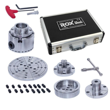 Rox Wood 0293 4 Çeneli Ahşap Torna Aynası ve Aksesuarları 6 Parça