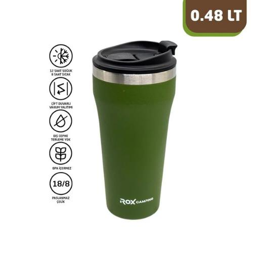 Rox Camping 0191 Kahve Termosu 0.48 Lt - Yeşil