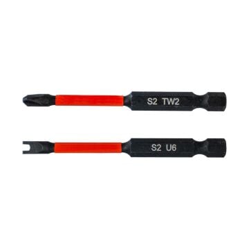 6603 Tri-wing TW2/ U-Shaped U6 Vidalama 2'li Bits Uç Seti 75mm