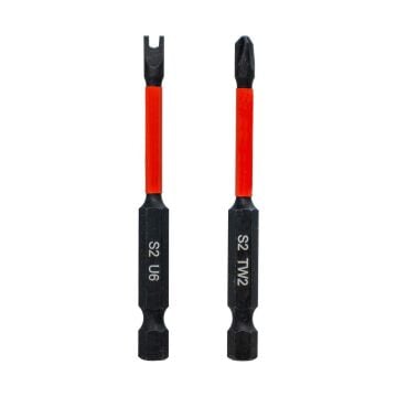 6603 Tri-wing TW2/ U-Shaped U6 Vidalama 2'li Bits Uç Seti 75mm