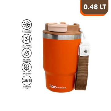 Rox Camping 0195 Pipetli Kahve Termosu 0.48 Lt - Turuncu