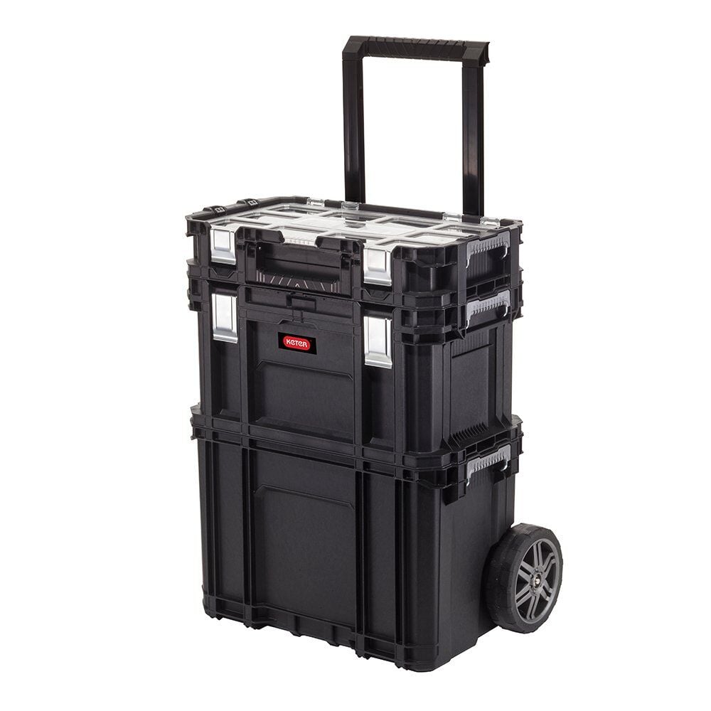 Keter 17203038 Connect Smart Rolling Organizerli 3 Katlı Tekerlekli Takım Çantası