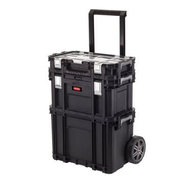 Keter 17203038 Connect Smart Rolling Organizerli 3 Katlı Tekerlekli Takım Çantası