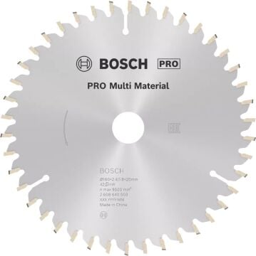 BOSCH 160x20x2,4 mm 42 Diş PRO Multi Material Daire Testere Bıçağı(Aluminyum Kesime Uygun)