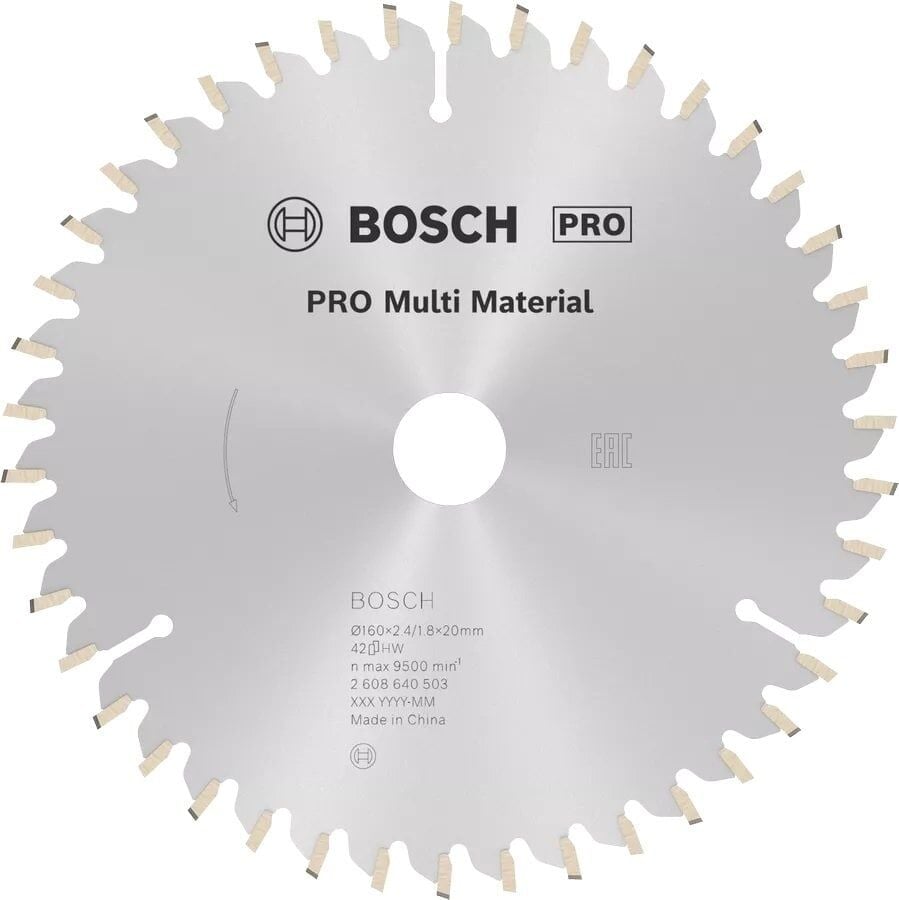 BOSCH PRO Multi Material 160x20x2,4 mm 42 Diş Elmas Daire Testere Bıçağı - Aluminyum Kesime Uygun