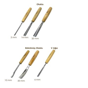 Rox Wood 0126 Deri Çantalı Premium Iskarpela Seti 6 Parça