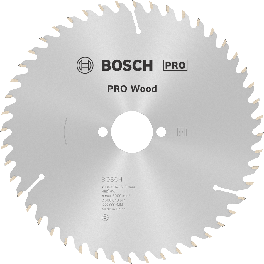 BOSCH Pro Wood 190x30 mm 48 Diş Ahşap Daire Testere Bıçağı