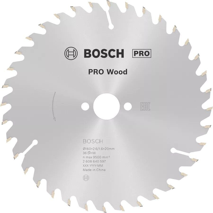 BOSCH 160x20x2,6/1,6 mm 24 Diş PRO Wood Ahşap Elmas Daire Testere Bıçağı
