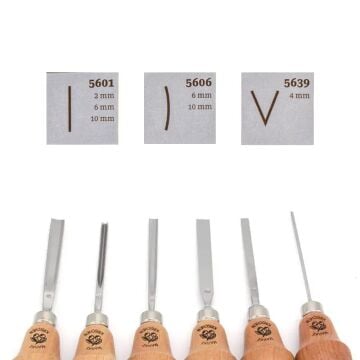 Kirschen 5696000 Ahşap Oyma Iskarpela Seti Avuç İçi Armut Saplı 6 Parça