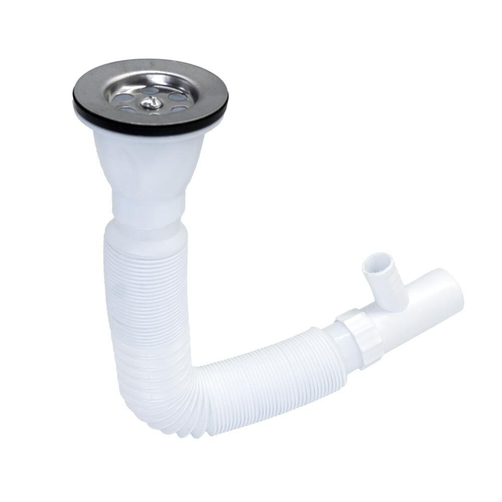 Körüklü Lavabo Sifonu Çamaşır Bulaşık Makine Çıkışlı Ø32mm
