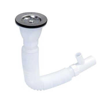 Körüklü Lavabo Sifonu Çamaşır Bulaşık Makine Çıkışlı Ø32mm