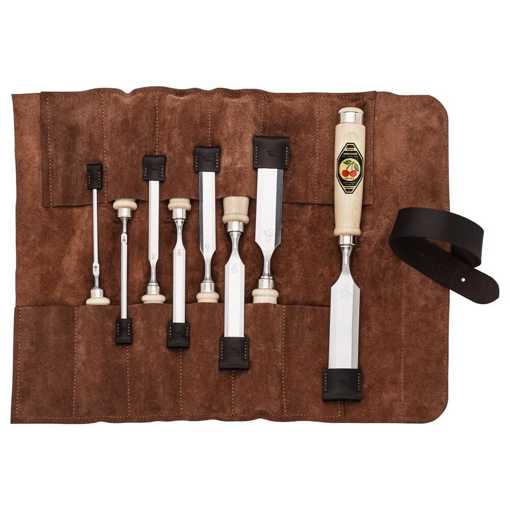 Kirschen 1131002 Deri Rulo Çantalı Düz Iskarpela Takımı 8 Parça