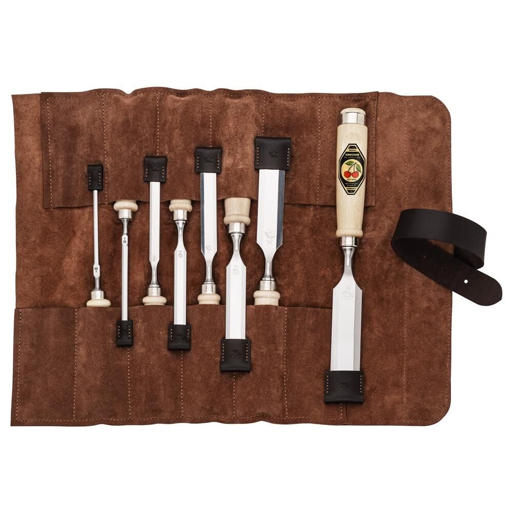 Kirschen 1131002 Deri Rulo Çantalı Düz Iskarpela Takımı 8 Parça